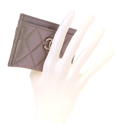 Chanel Iridescent Caviar Quilted Card Holder Beige 2 of 9