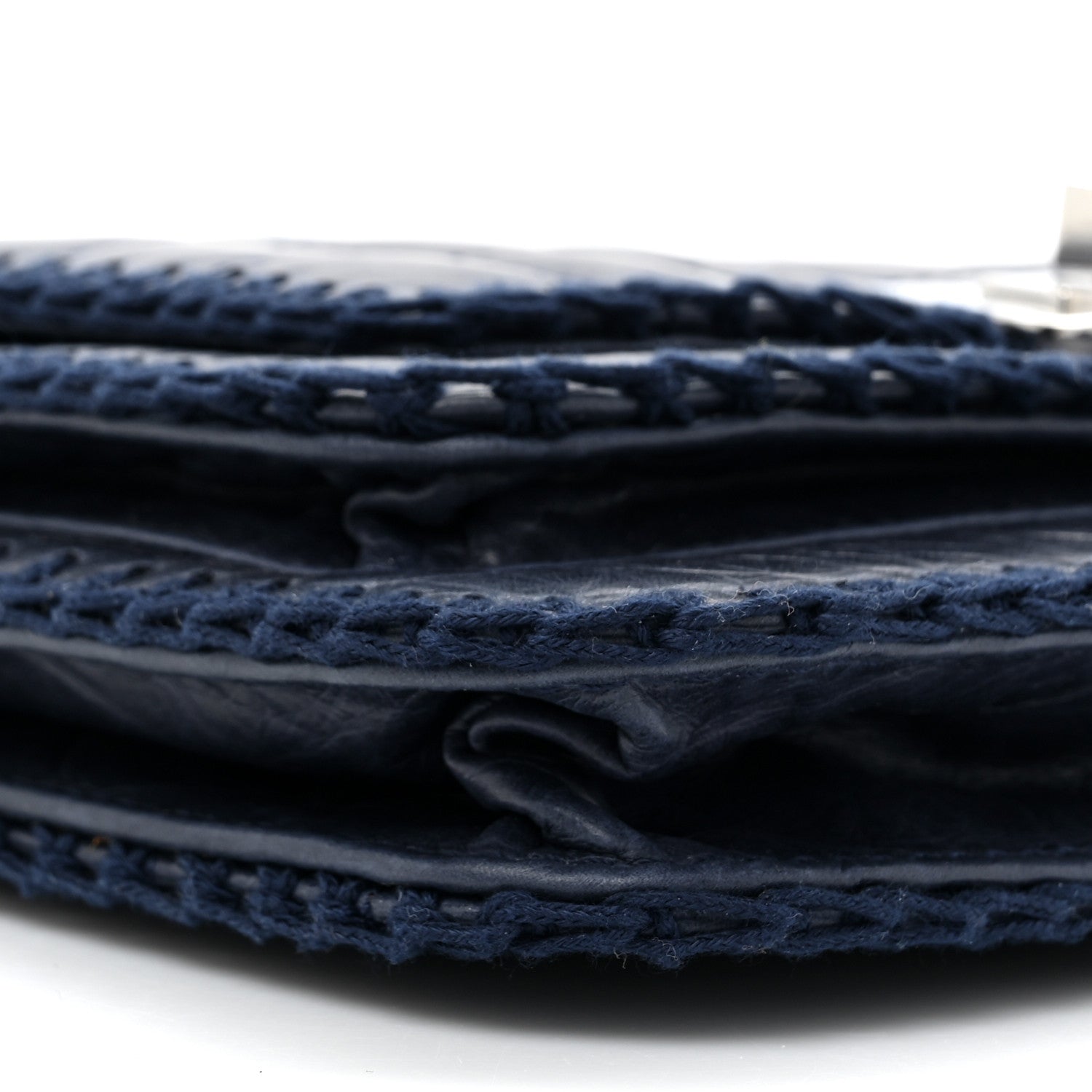 Chanel Aged Calfskin Square Quilted Mademoiselle Crochet Flap Navy 10 of 10
