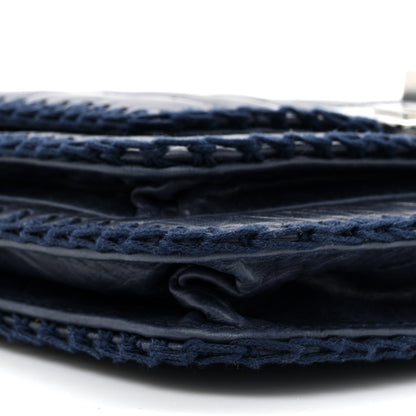 Chanel Aged Calfskin Square Quilted Mademoiselle Crochet Flap Navy 10 of 10