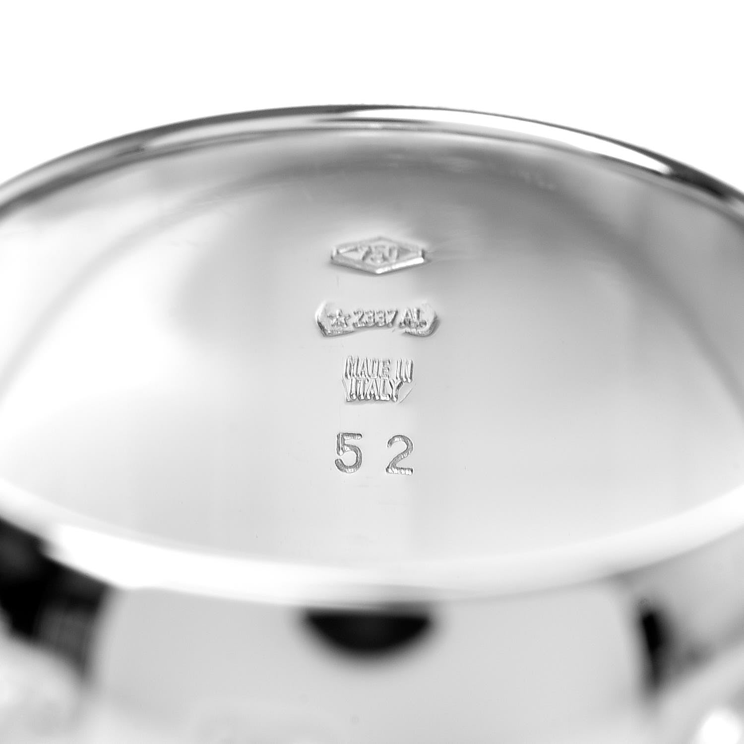 Bulgari 18K White Gold Monologo Band Ring 52 6 4 of 4