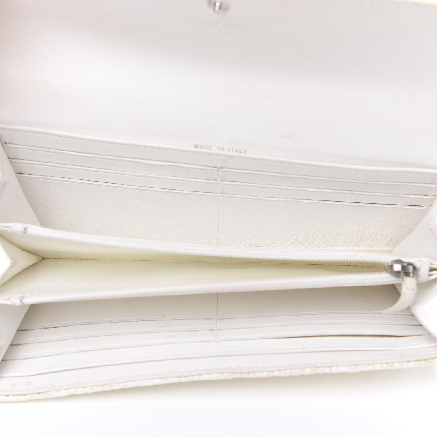 Chanel Tweed Quilted Zip Flap Wallet White 4 of 13