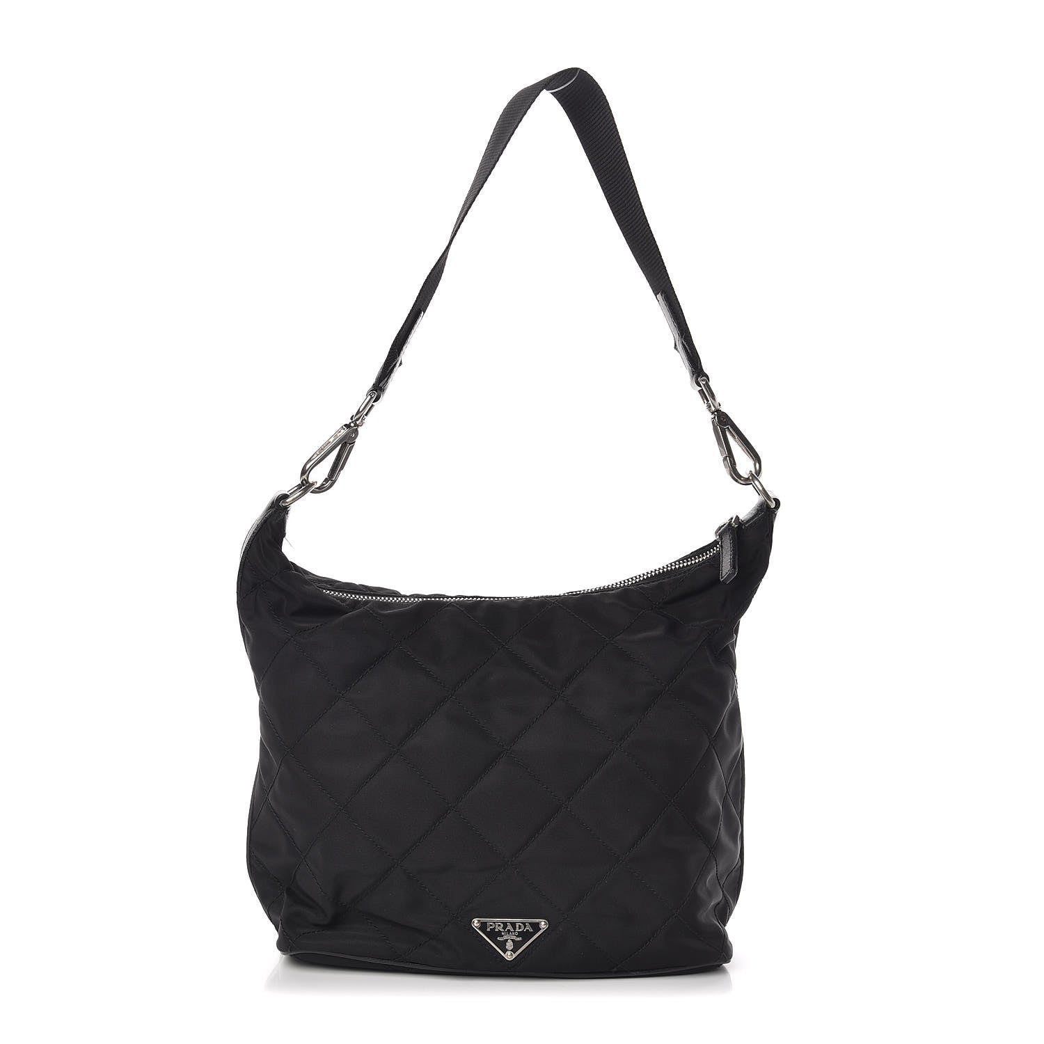 Prada Nylon Tessuto Impuntu Quilted Shoulder Bag Black 1 of 11