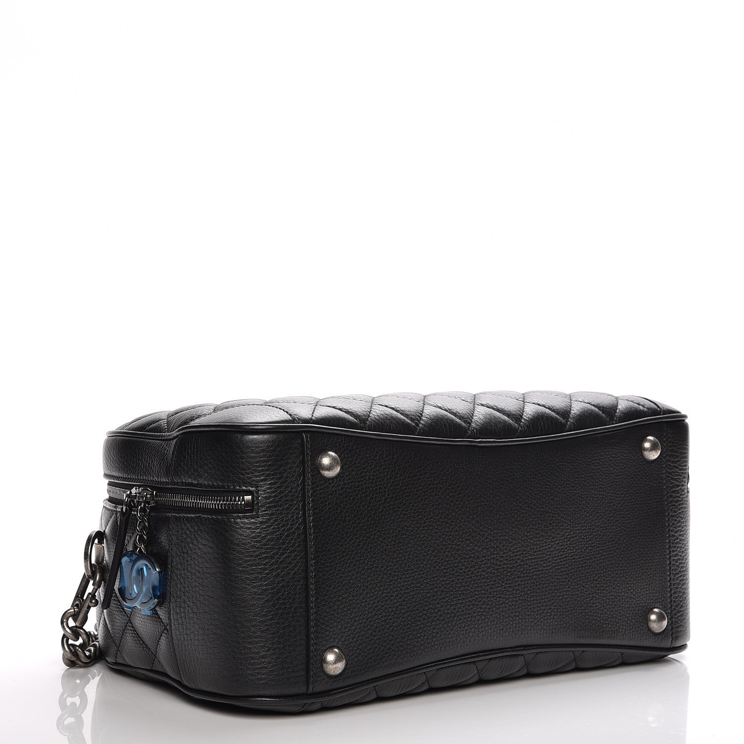Chanel Calfskin Quilted Medium Airlines Round Trip Bowling Bag Black 5 of 8