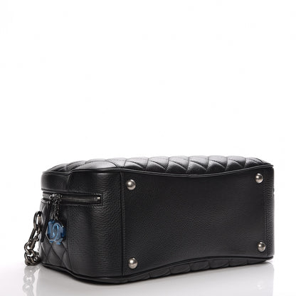 Chanel Calfskin Quilted Medium Airlines Round Trip Bowling Bag Black 5 of 8