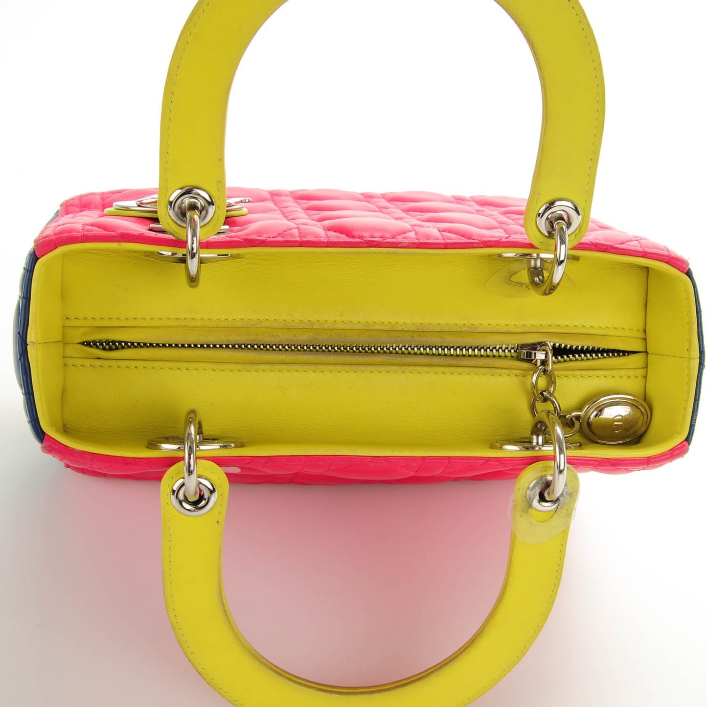 Lambskin Cannage Medium Tri-Color Lady Dior Pink