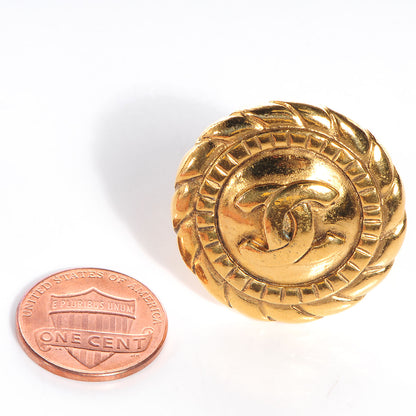 Chanel CC Earrings Clip On Gold 2 of 4