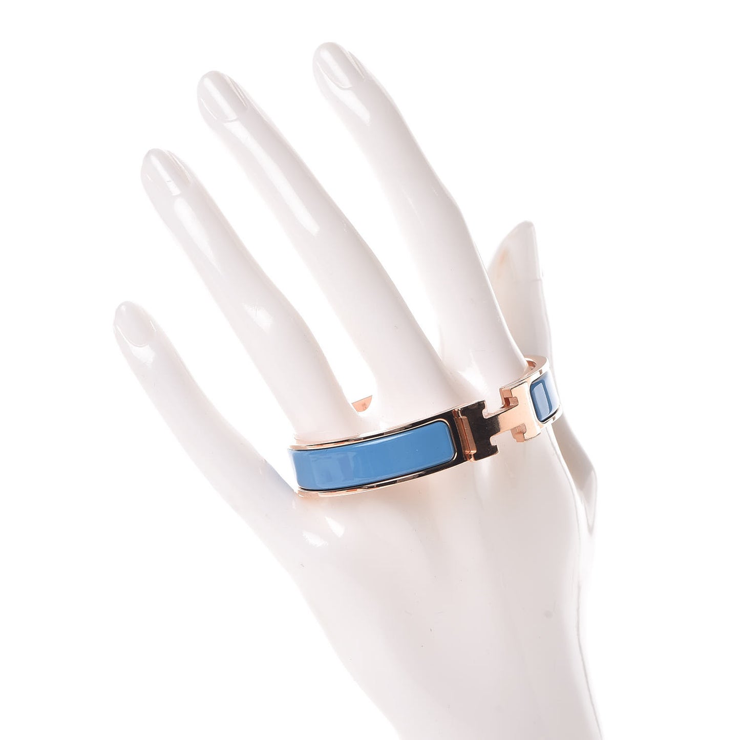 Enamel Narrow Clic Clac H Bracelet PM Bleu Cielo