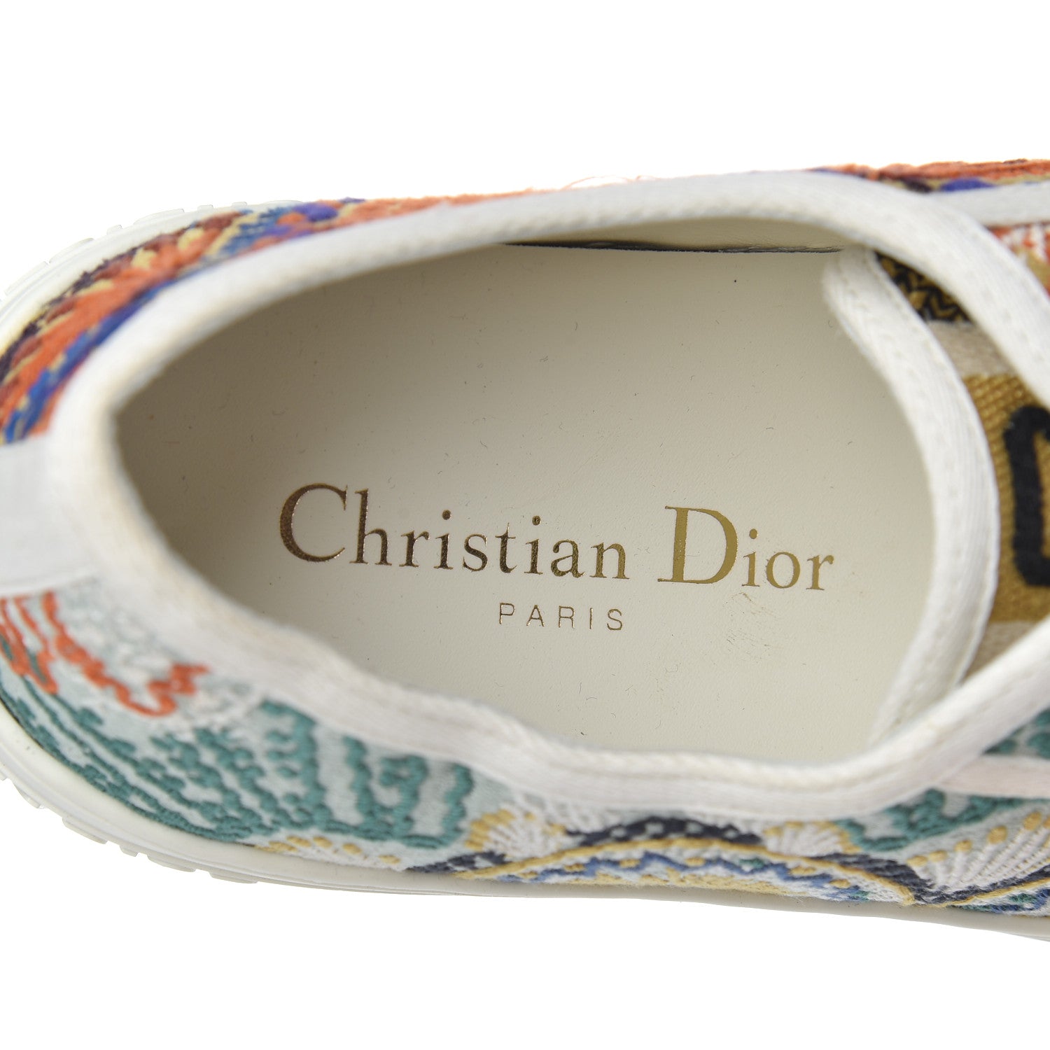 Christian Dior Canvas Embroidered Womens Walk'N'Dior Low Top Sneakers 37.5 Multicolor 6 of 8