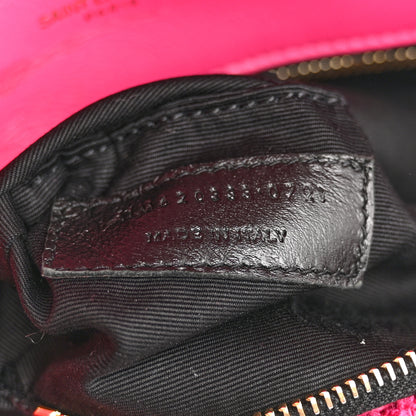 Saint Laurent Boucle Tweed Quilted Toy Loulou Puffer Monogram Chain Satchel Magenta 7 of 13