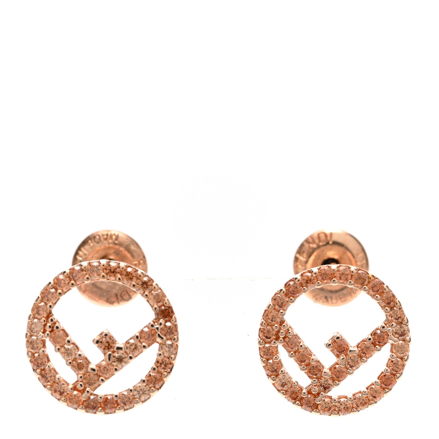 Metal Crystal F is Fendi Earrings Pink