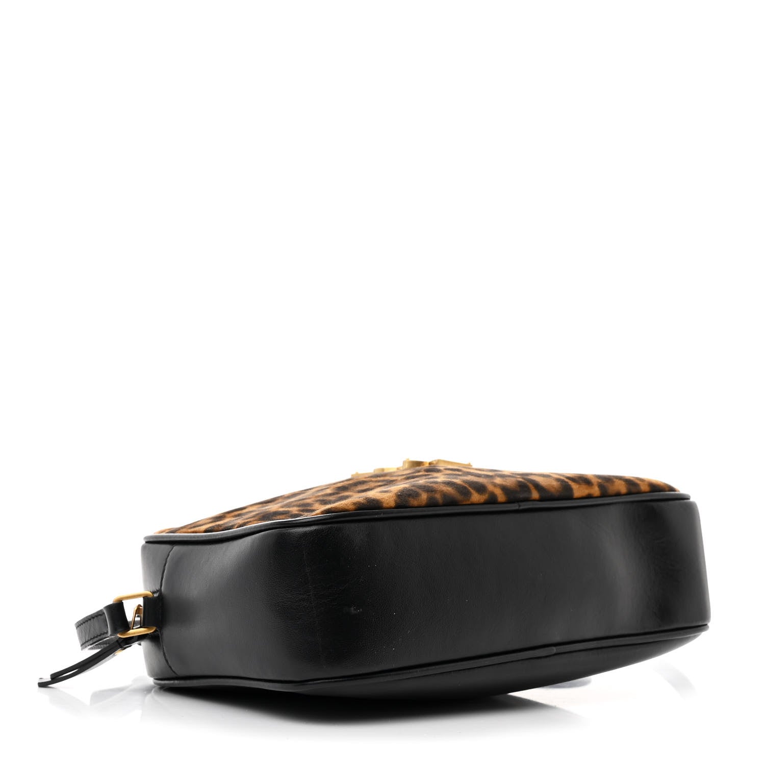 Saint Laurent Calfskin Leopard Print Monogram Lou Camera Bag Black 4 of 10