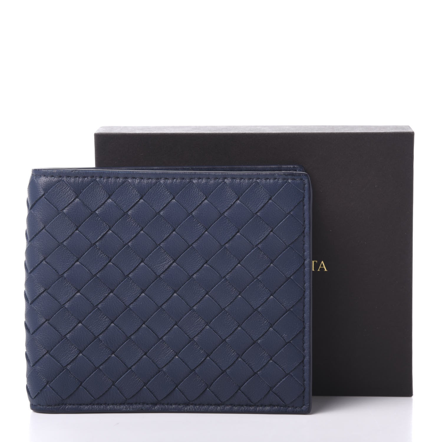Bottega Veneta Nappa Intrecciato Bi-Fold Wallet Denim 8 of 8
