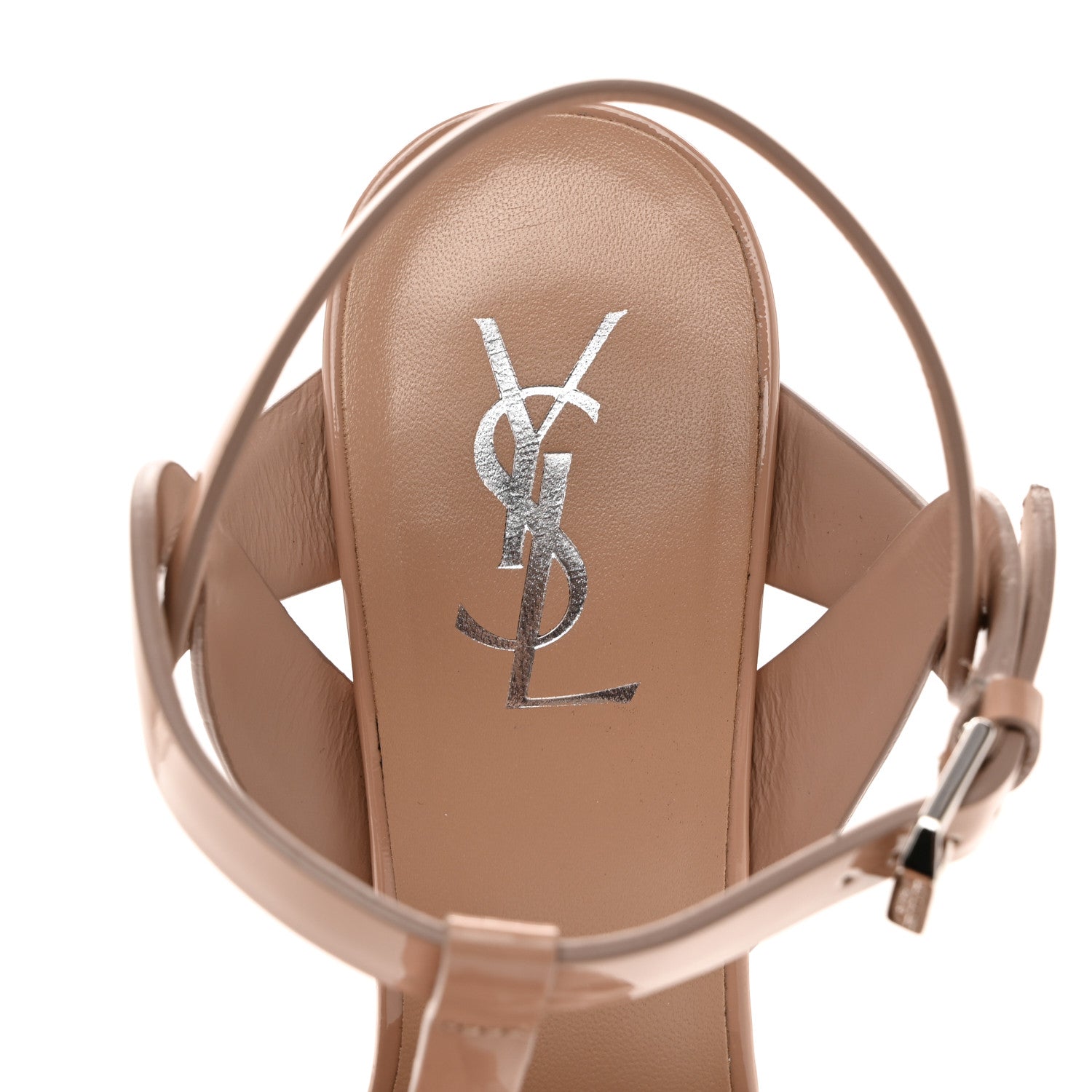 Saint Laurent Patent Tribute 75 Platform Sandals 38 Nude 6 of 10
