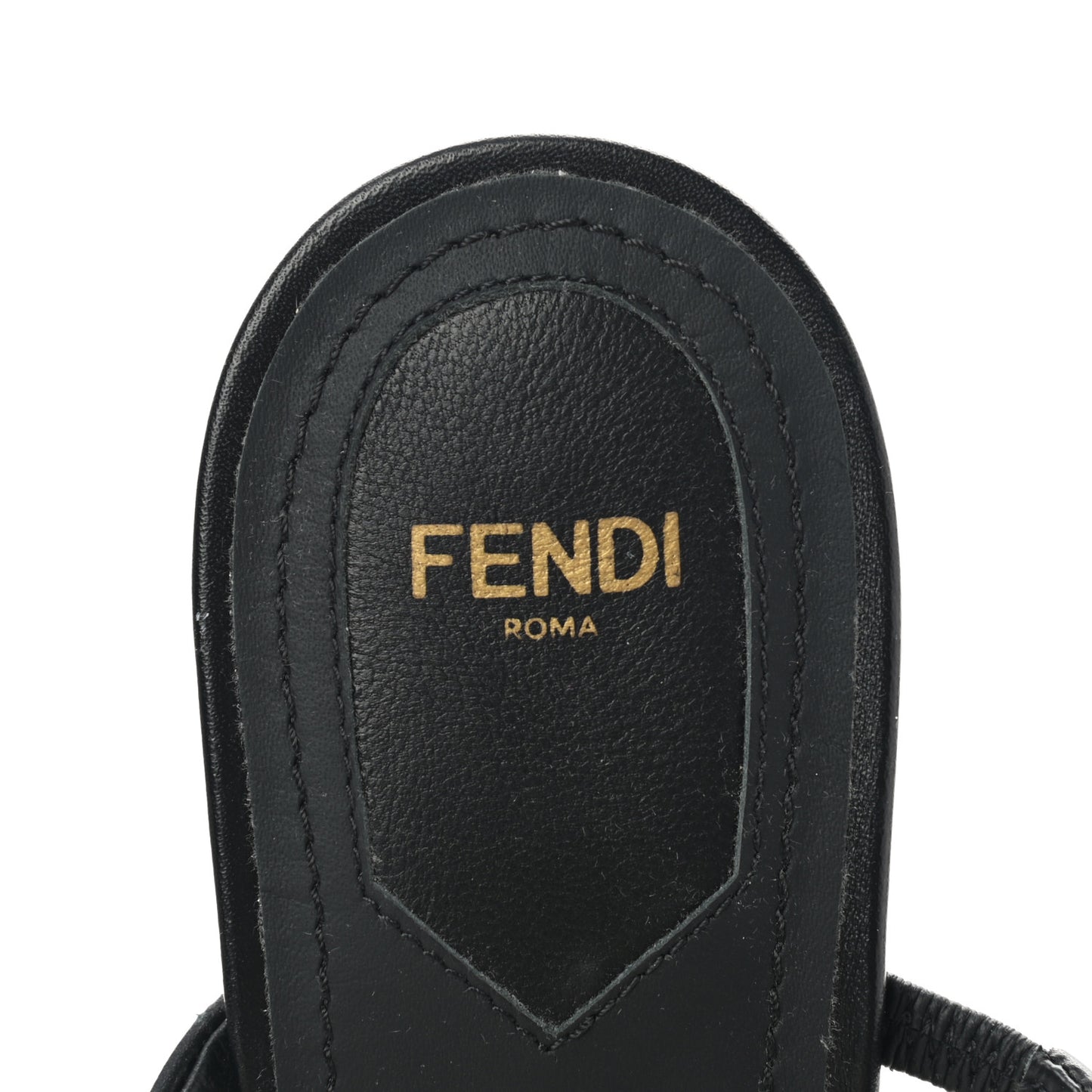 Calfskin Fendi First 95mm Slide Sandals 40 Black