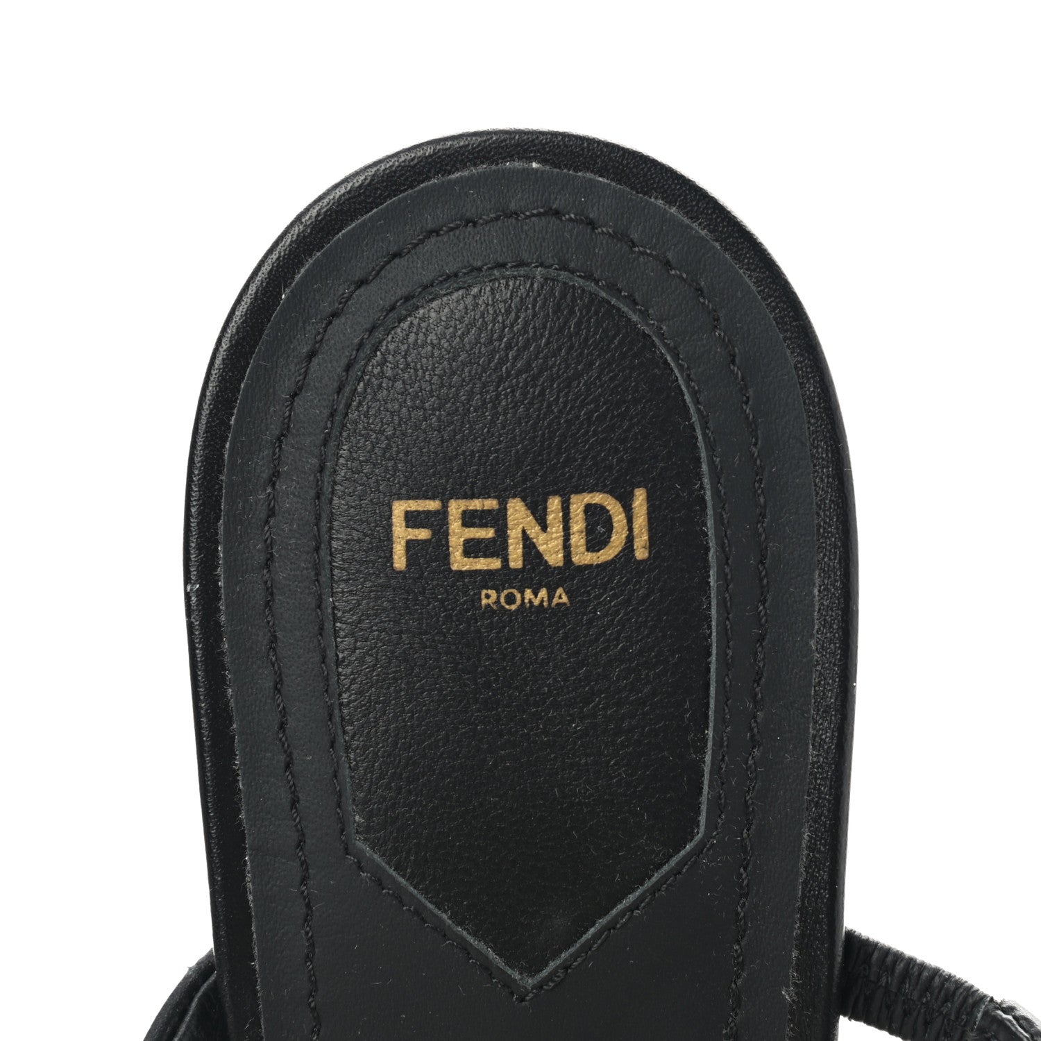 Fendi Calfskin Fendi First 95mm Slide Sandals 40 Black 7 of 8