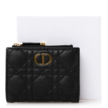 Christian Dior Grained Calfskin Supple Cannage Caro Dahlia Wallet Black 11 of 11