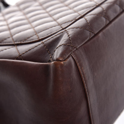 Chanel Calfskin Quilted Grand Shopping Tote GST Dark Brown 12 of 14