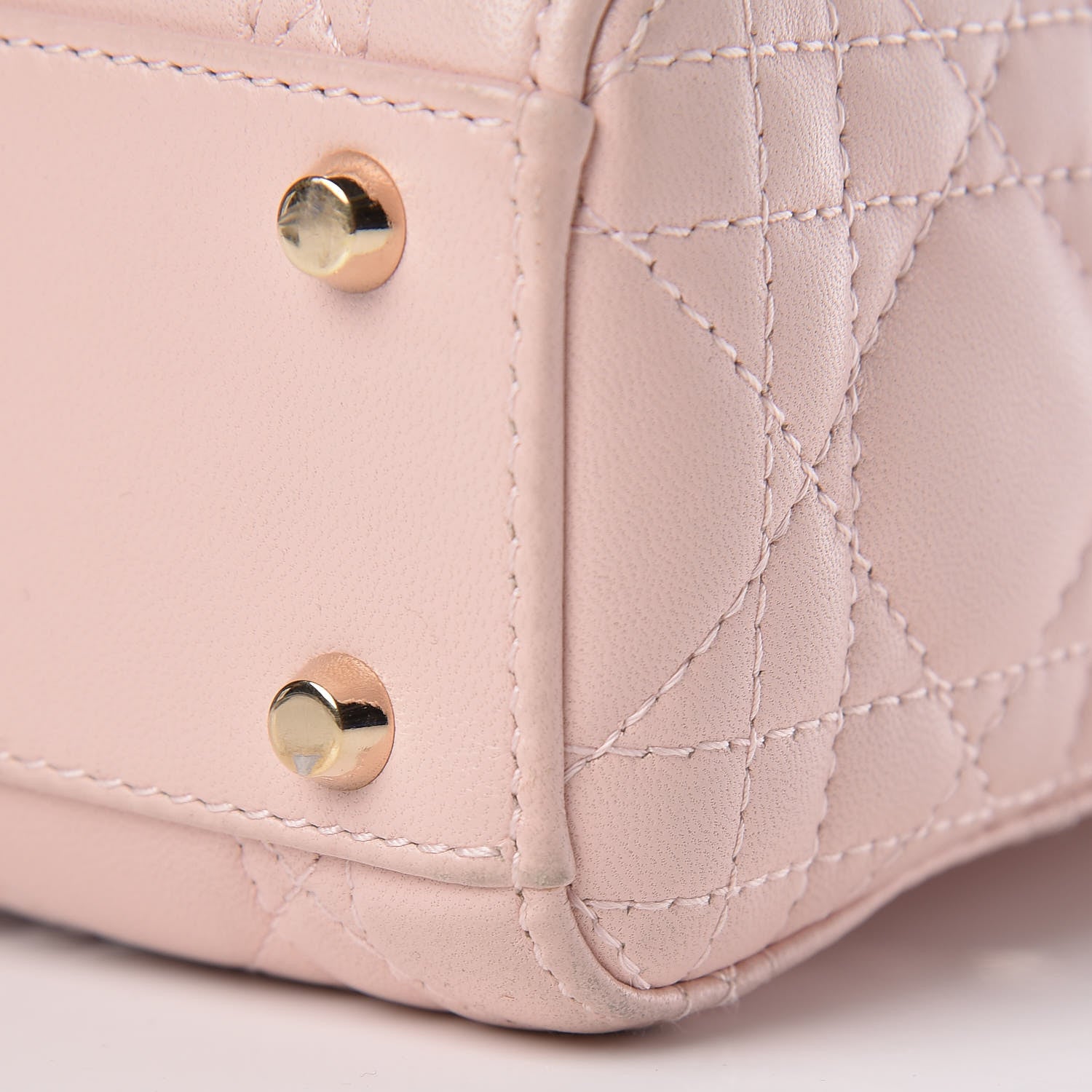 Christian Dior Lambskin Cannage Mini Lady Dior Rose Poudre 19 of 20