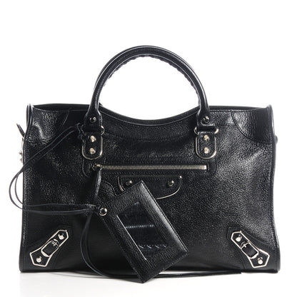 Balenciaga Chevre Silver Metallic Edge Hardware City Black 8 of 13
