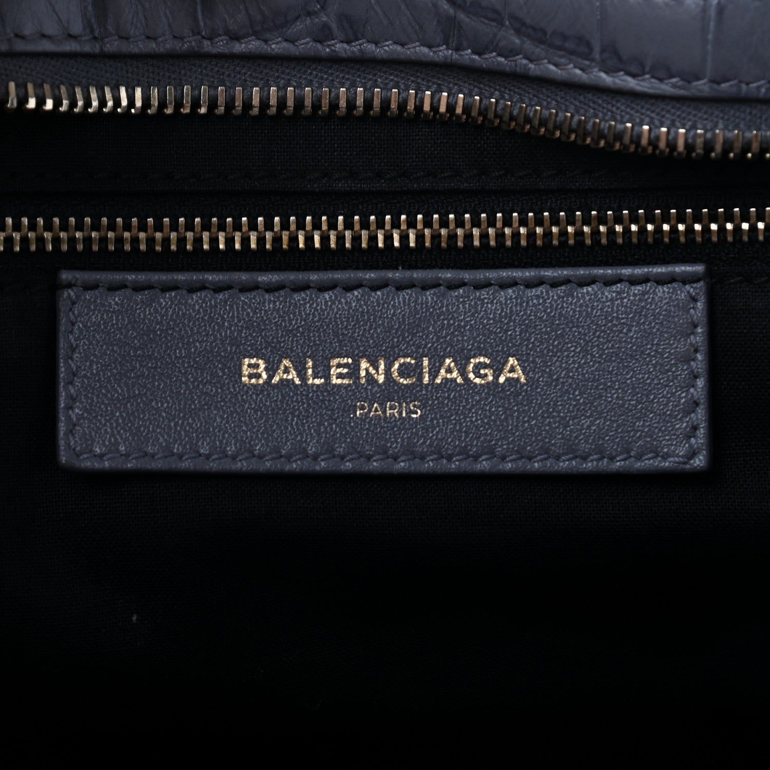 Balenciaga Calfskin Crocodile Embossed Giant 12 Gold Hardware City Gris Beton 6 of 13