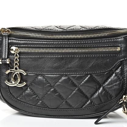 Chanel Aged Calfskin Quilted Waist Bag With Coin Purse Black 7 of 9