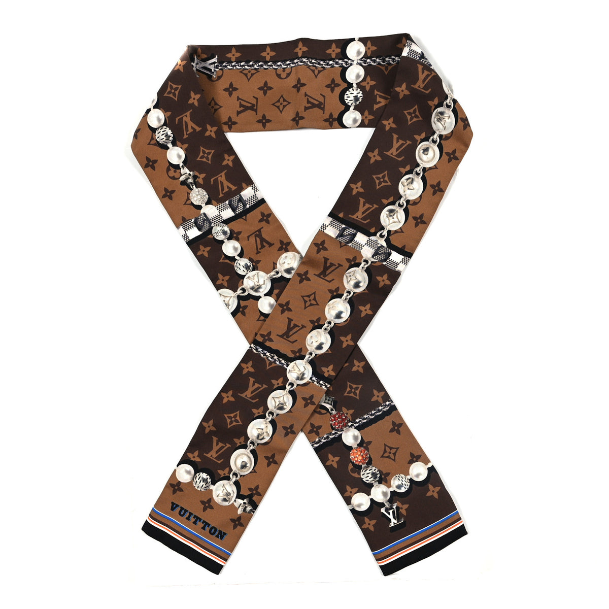 Louis Vuitton Silk Monogram Dandy Confidential Bandeau Brown Multicolor 1 of 3