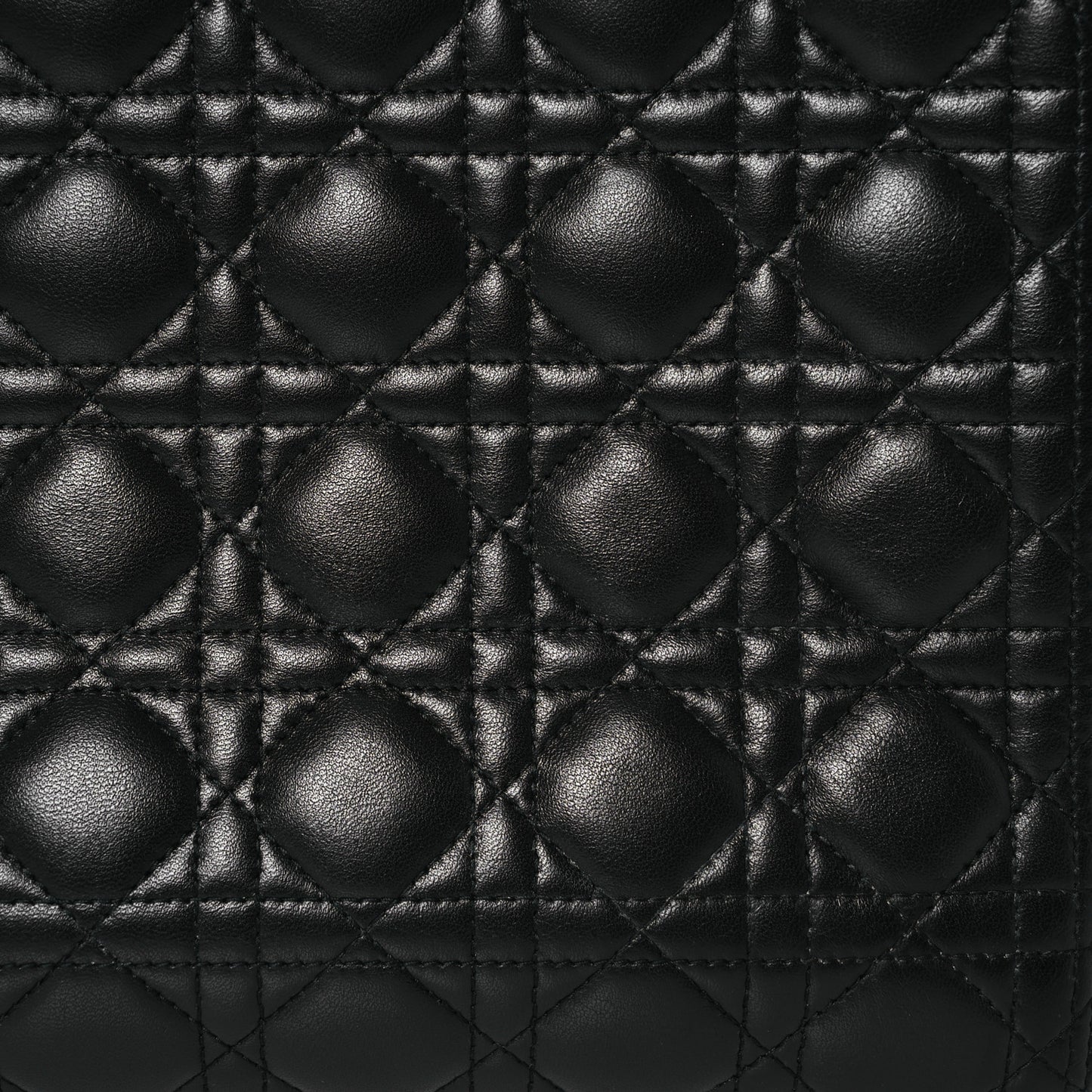 Lambskin Cannage Large Lady Dior Black