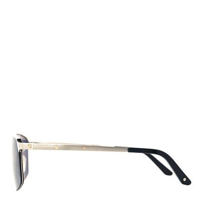 Cartier Metal Santos de Cartier Pilot Sunglasses CT0385S Silver Blue 3 of 8