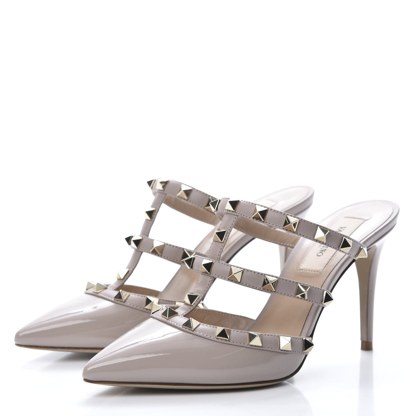 Patent Rockstud 90mm Cage Mules 36 Poudre