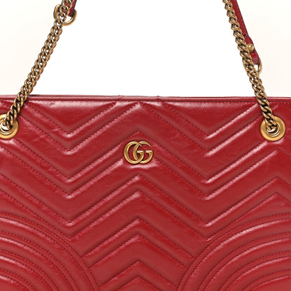 Gucci Azalea Calfskin Matelasse Heart Medium GG Marmont Slim Shoulder Bag Romantic Cerise 8 of 12