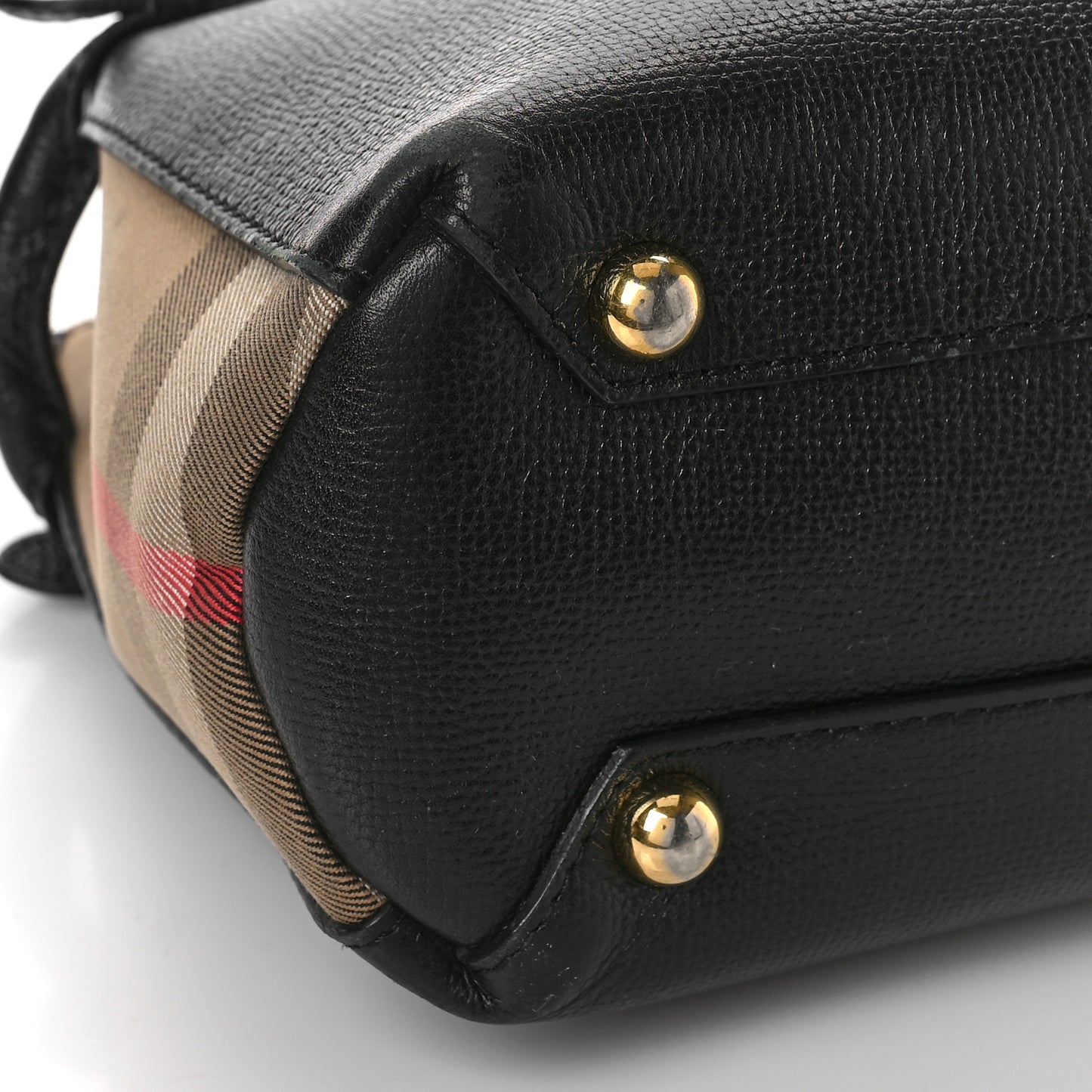 Derby Calfskin House Check Small Banner Tote Black