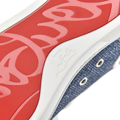 Christian Louboutin Lame Lou Spikes Flat Sneakers 38 Blue 7 of 12