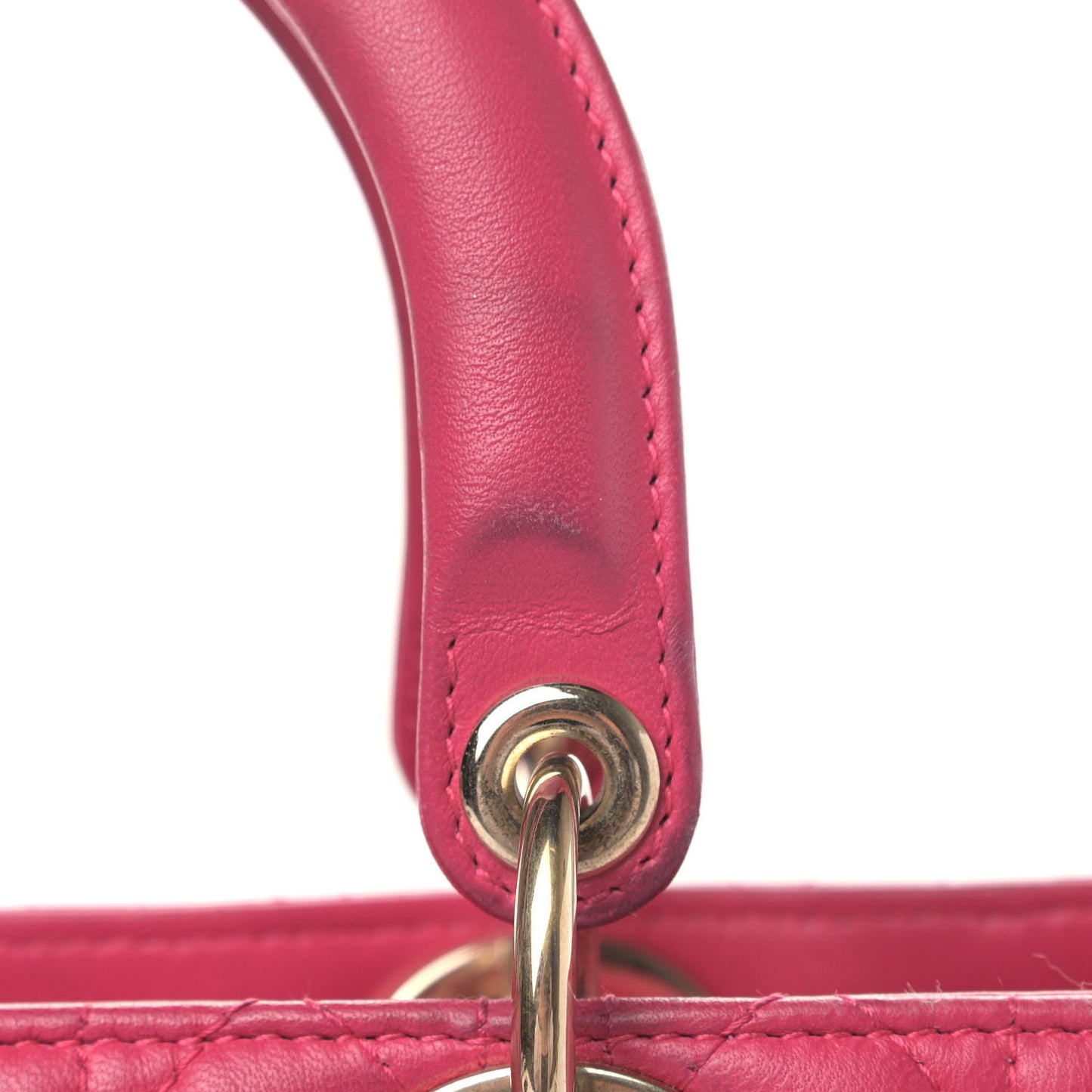 Lambskin Cannage Large Lady Dior Fuchsia