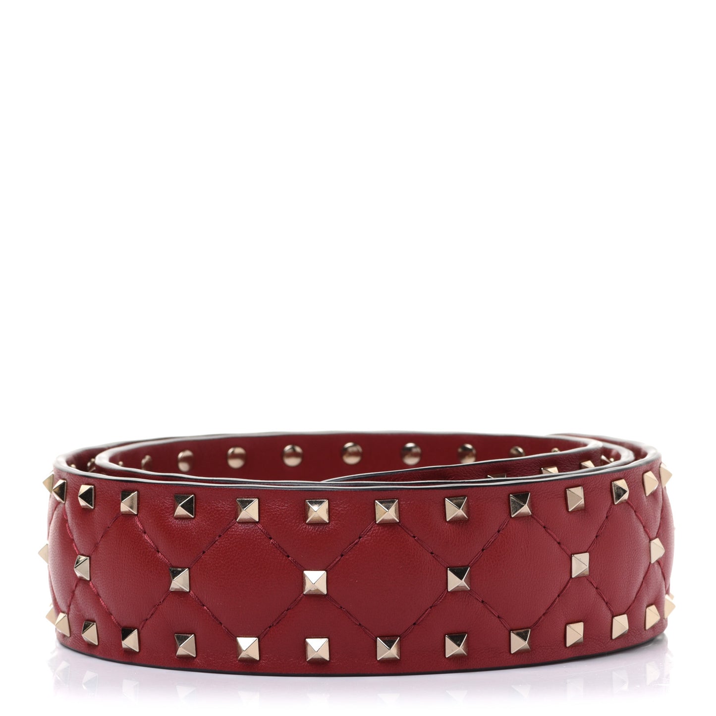 Nappa Rockstud Spike Shoulder Strap Rosso Valentino