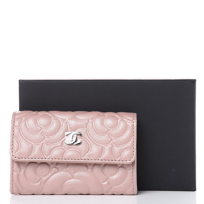Chanel Goatskin Camellia Embossed Card Holder Wallet Light Pink 8 of 8