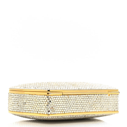 Judith Leiber Swarovski Crystal Minaudiere Clutch Gold Silver 5 of 11