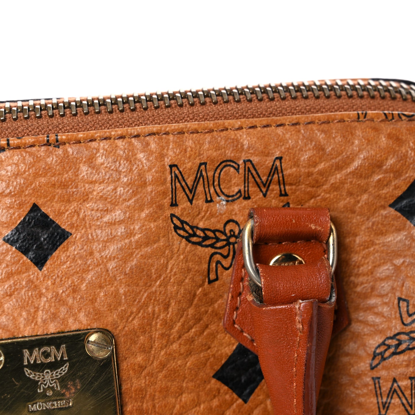 Visetos Mini Boston Bag Cognac