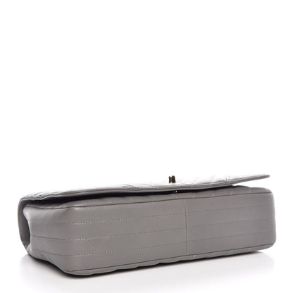 Chanel Calfskin Chevron Quilted Medium Statement Flap Grey 5 of 9