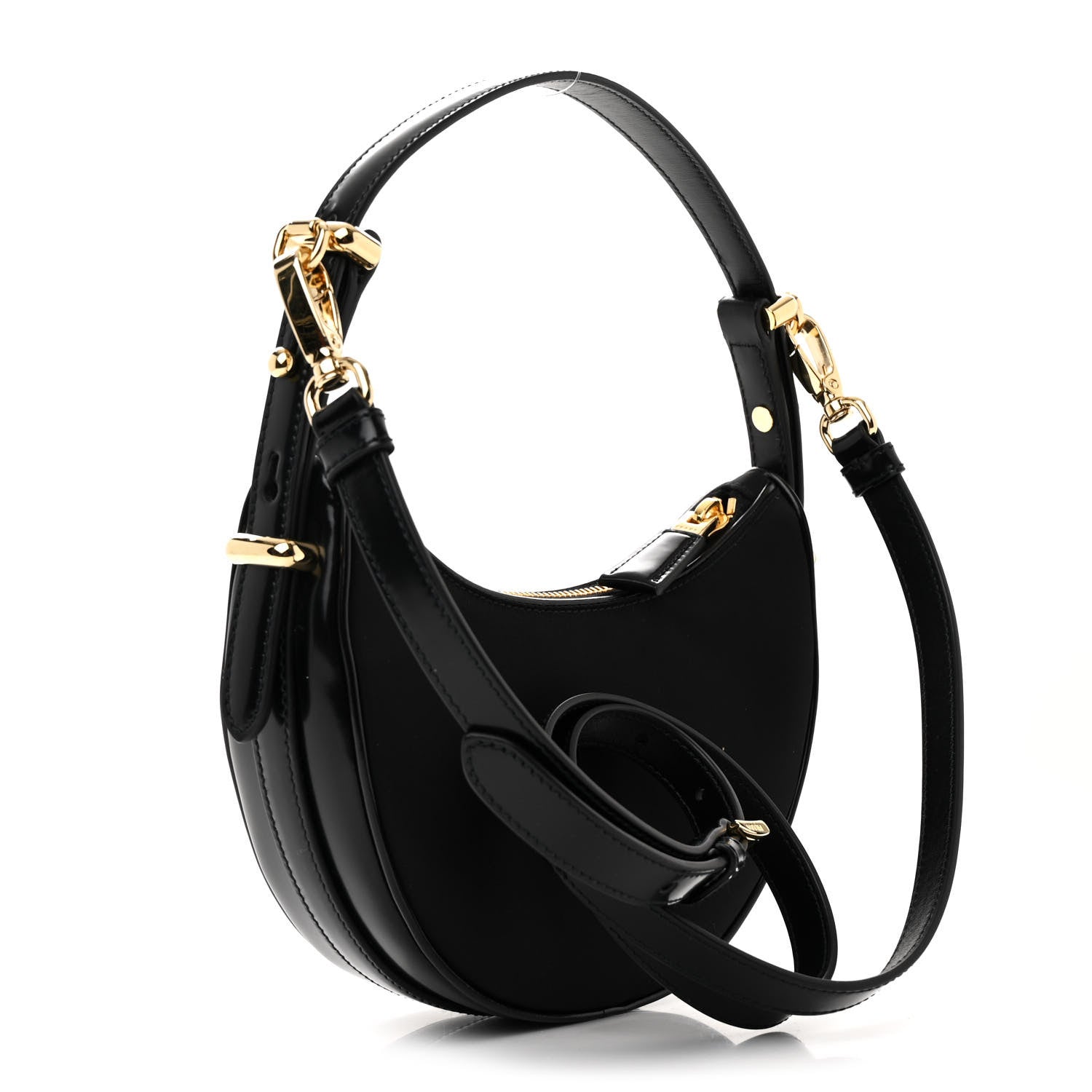 Prada Re-Nylon Spazzolato Mini Arque Shoulder Bag Black 3 of 11