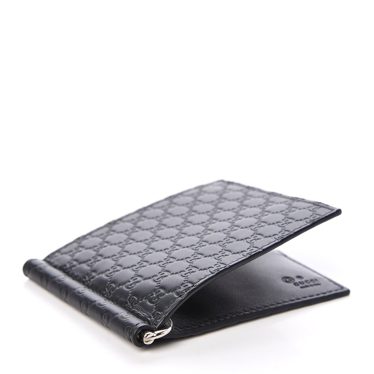 Microguccissima Bi-Fold Money Clip Wallet Black