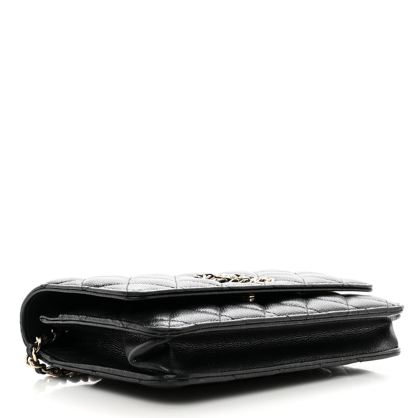 Caviar Quilted French New Wave Chain CC Wallet On Chain WOC Black