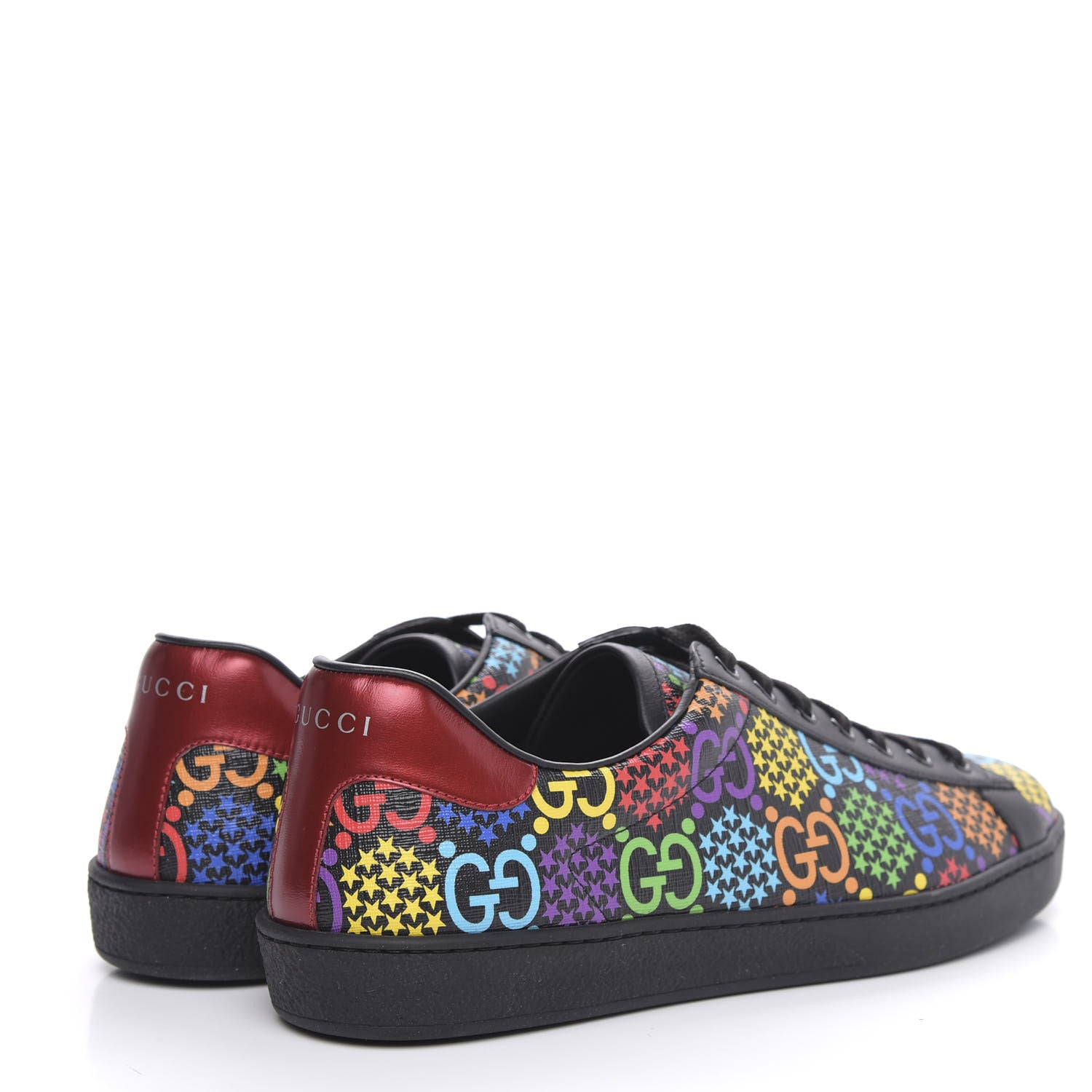 Gucci GG Supreme Monogram Psychedelic Mens Ace Sneakers 8 Black Multicolor 4 of 9