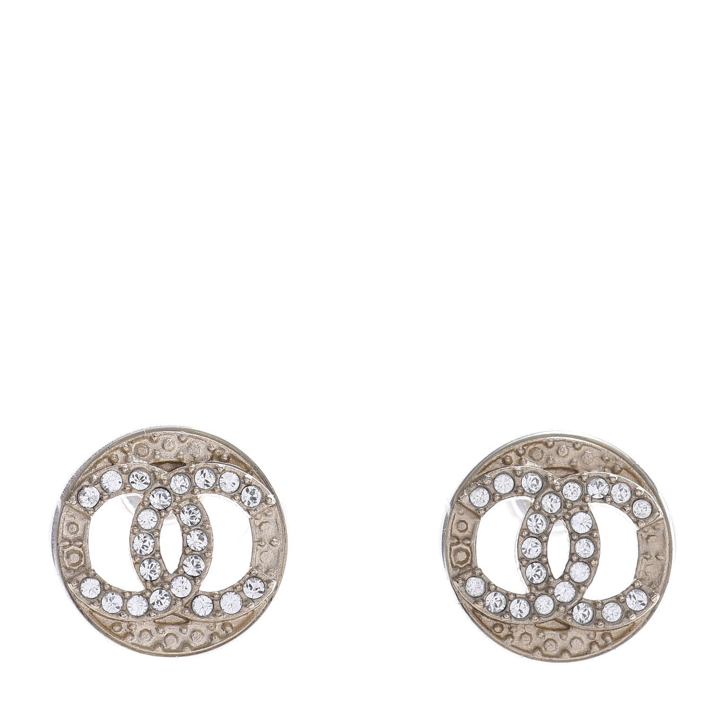 Crystal Acrylic CC Earrings Gold