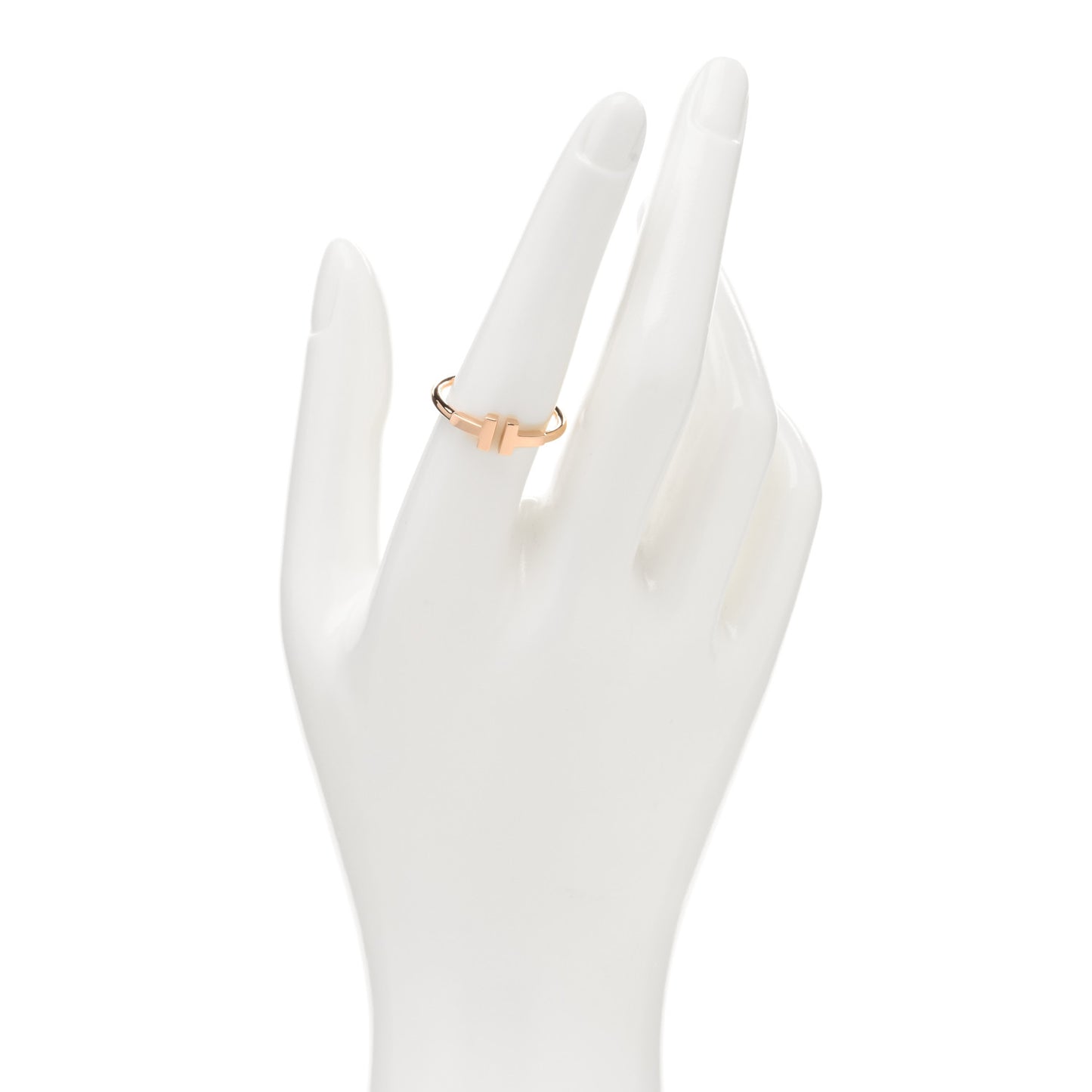 18K Rose Gold T Wire Ring 56 7.5