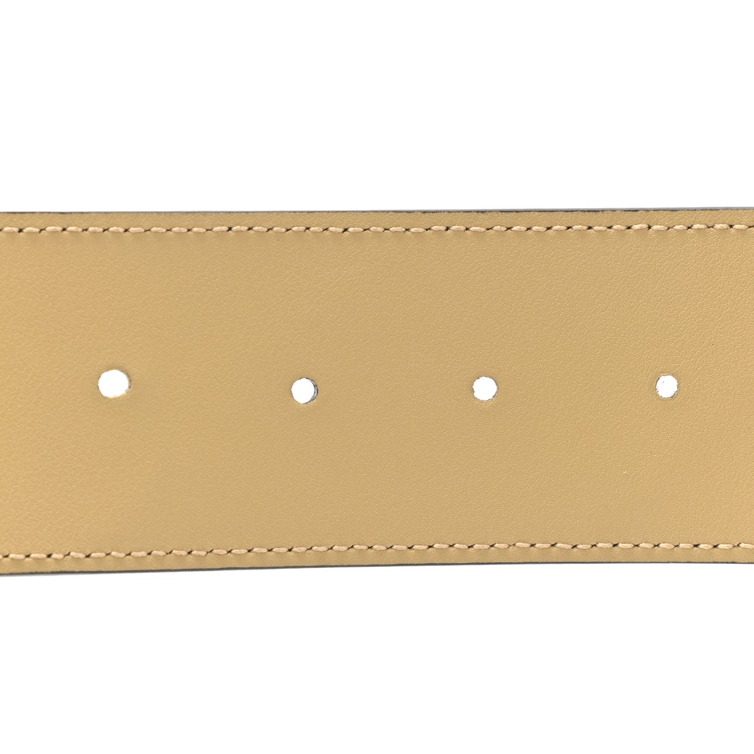 Gucci Calfskin Striped Textured Double G 50mm Belt 85 34 Black Beige 4 of 6