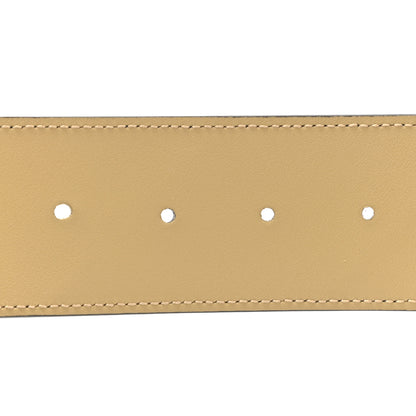 Gucci Calfskin Striped Textured Double G 50mm Belt 85 34 Black Beige 4 of 6