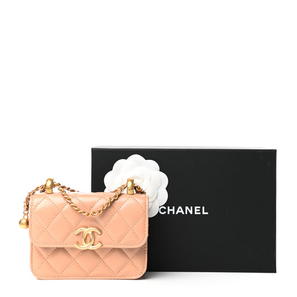 Chanel Calfskin Quilted Perfect Fit Coin Purse With Chain Beige 11 of 11