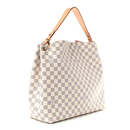 Louis Vuitton Damier Azur Graceful MM Rose Ballerine 2 of 9