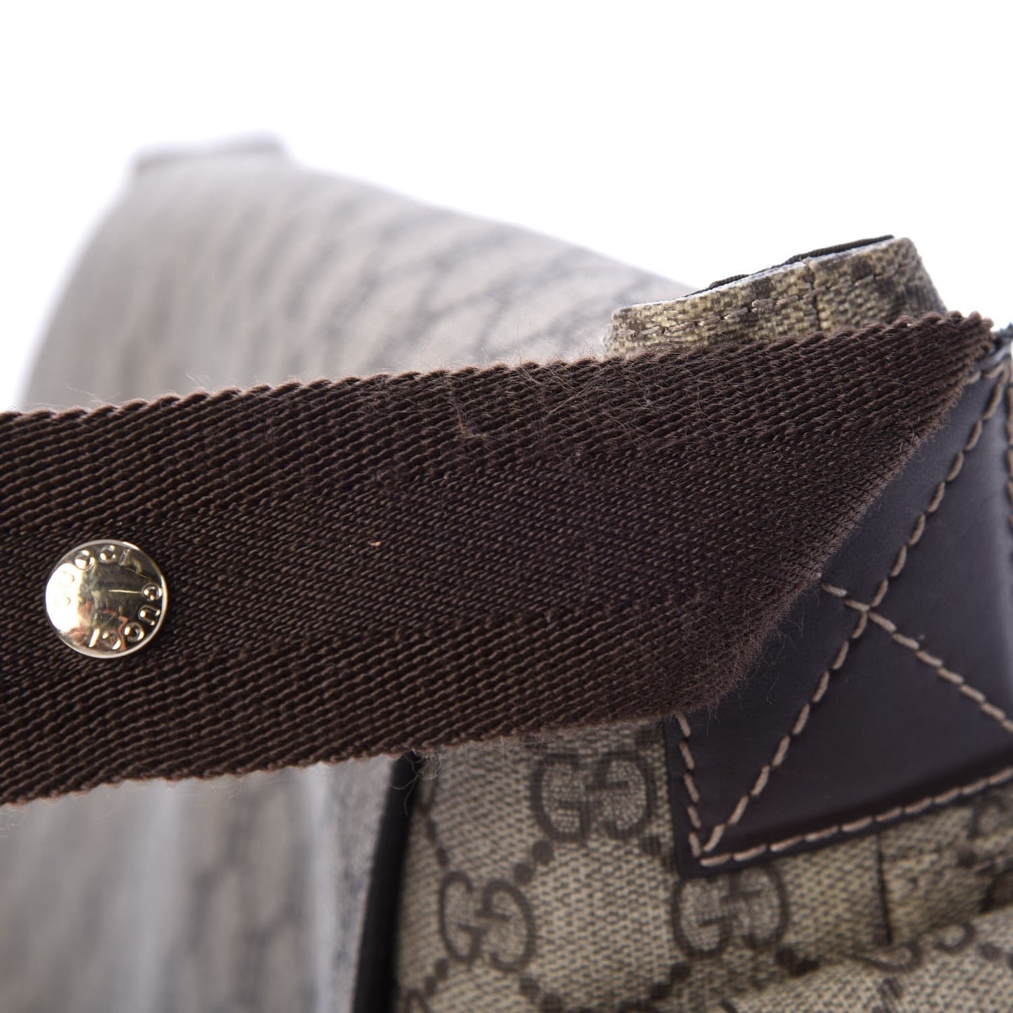 GG Plus Monogram Messenger Diaper Bag Dark Brown