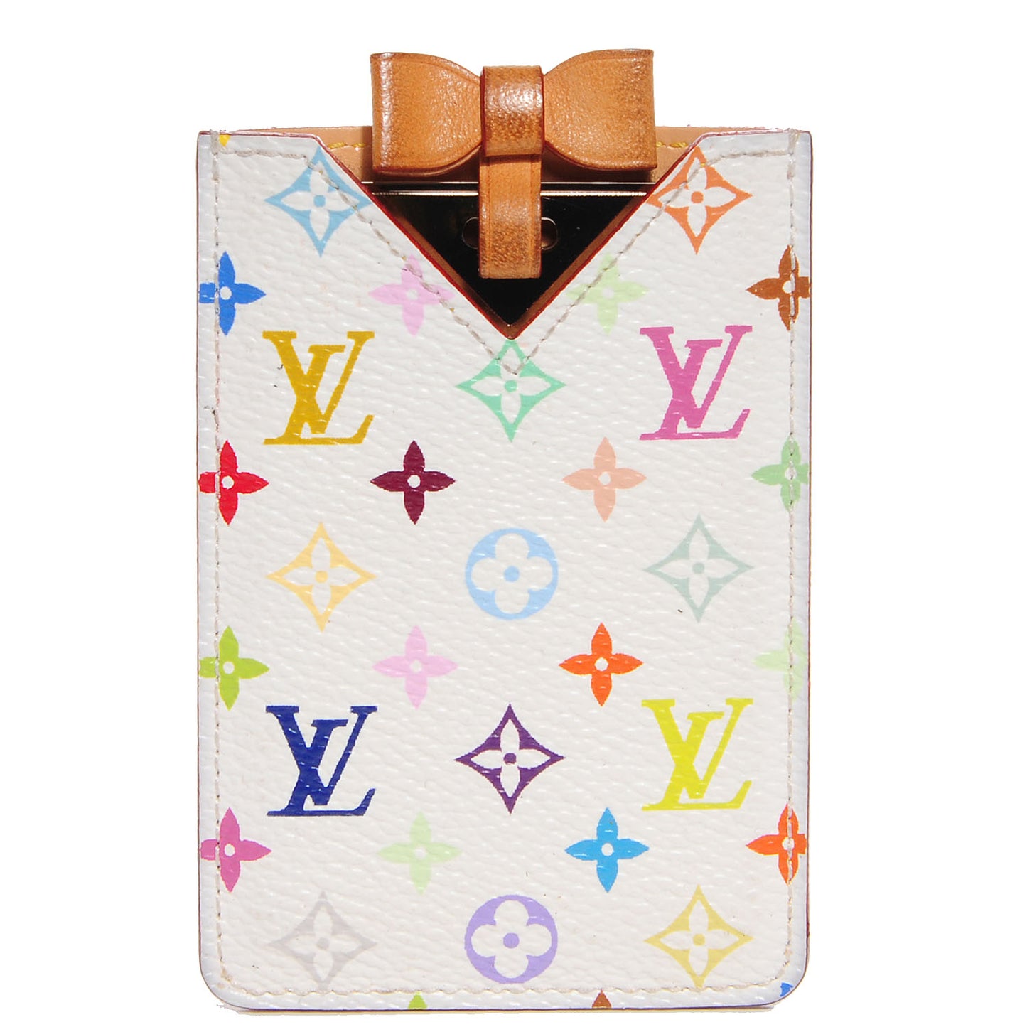 Monogram Multicolor Mirror and Case Pouch White